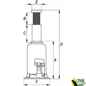 Bottle jack 5 tons of 212 - 468 mm YT-1702 Yato