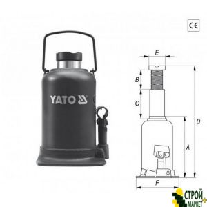 Hydraulic bottle jack 10 tons of 220 - 483 mm YT-1704 Yato