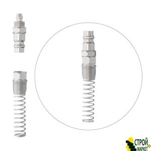 Переходник с пружиной со спирального или прямого шланга 5,5х8 мм на ответную часть быстроразъемного соединения PT-1835 Intertool