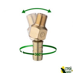 Шарнир поворотный наружная резьба 1/4" на шланг 12 мм, латунь STORM PT-2207 Intertool