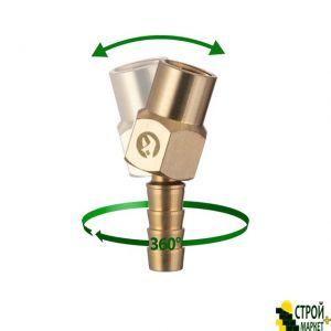 Шарнир поворотный внутренняя резьба 1/4" на шланг 10 мм, латунь STORM PT-2202 Intertool