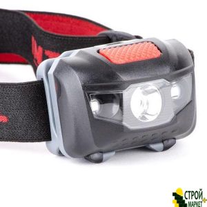 Head lamp LED, pylevlagozaschischenny housing 4 modes, 1 W 2 + LED, three AAA batteries. LB-0302 Intertool