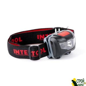 Head lamp LED, pylevlagozaschischenny housing 4 modes, 1 W 2 + LED, three AAA batteries. LB-0302 Intertool