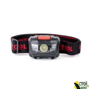 Head lamp LED, pylevlagozaschischenny housing 4 modes, 1 W 2 + LED, three AAA batteries. LB-0302 Intertool