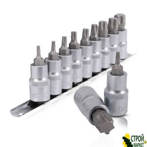 Набір TORX на планці 1 / 2- Т20; 25; 30; 40; 45; 50; 55; 60; 70., 9ед. HT-+1849 Intertool