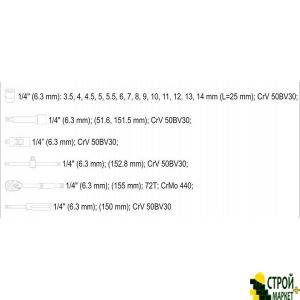 A collection of small Socket 20 pcs. Yato YT-14491