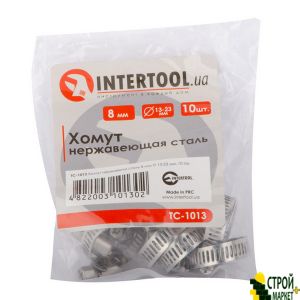 Хомут нержавеющая сталь 8 мм D 13-23 мм TC-1013 Intertool