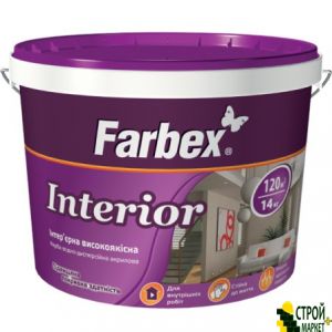 Краска интерьерная белая Interior, 20 кг Farbex