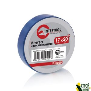 Лента изоляционная 0.15мм*17мм*20м синяя IT-0020 Intertool