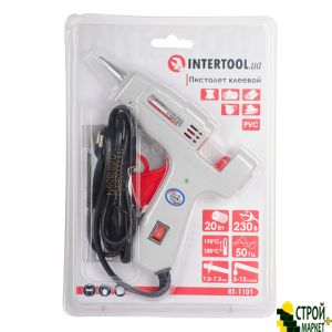 Glue gun 20, 65W, 230V, 180-195C under rods 7-7.5 mm, 5-13 g • min., A switch. RT-1101 Intertool