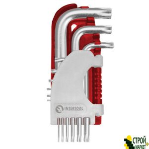 Набір Г-образних ключів TORX 9шт., Т10-Т50, S2, PROF HT-1821 Intertool