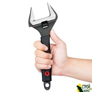 Wrench 250mm, rubberized handle, diluted jaws 50mm, Cr-V XT-0050 Intertool