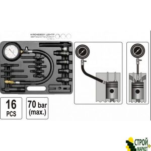 Compression pressure gauge in diesel engines 16 units. YT-7307 Yato