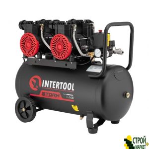 Compressor 50 L 2x1.1kVt, 220V, 8atm 400 l / min, 2800 rev / min, oil-free, 4 cylinder PT-0030 Intertool