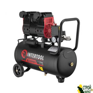 Compressor 24 l, 1.1kW, 220V, 8atm, 160 l / min 1400 r / min, low noise, oil-free, two cylinder PT-0026 Intertool