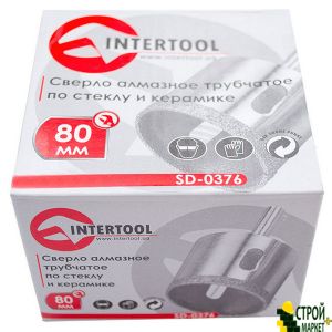 Сверло алмазное трубчатое по стеклу и керамике 80 мм SD-0376 Intertool