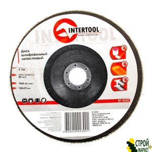 Диск шліфувальний пелюстковий 180 * 22мм, зерно K100 BT-0230 Intertool