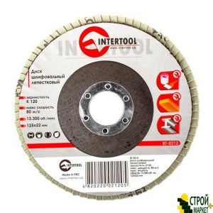 Диск шлифовальный лепестковый 125*22мм, зерно K120 BT-0212 Intertool