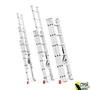 Aluminum ladder 3-section universal fold-out 3 * 6stup. 3.41m LT-0306 Intertool