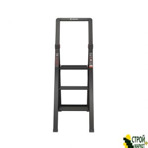 Aluminum Ladder "Black Slim", step 3, the height of the upper stage 684mm, 150 kg, STORM LT-5003 Intertool