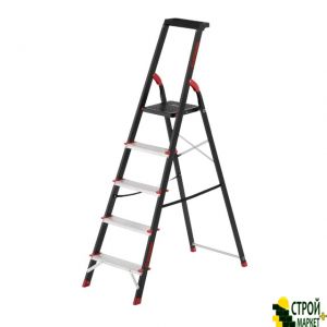 Stepladder 5 steps, for collection tray, steel profile, the height of the upper stage 1064mm, 457h893h1568mm, 150kg LT-0055 Intertool