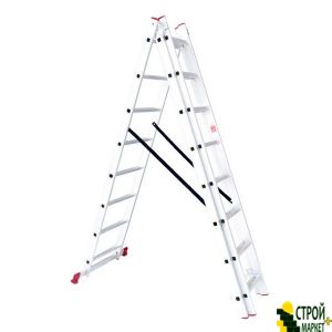 Aluminum ladder 3-section universal fold-out 3 * 8stup. 5.09m LT-0308 Intertool