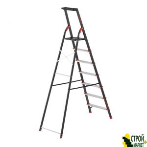 Stepladder 7 steps, for collection tray, steel profile, the height of the upper stage of 1500 mm, 504 * 1283 * 2003mm, 150kg LT-0057 Intertool