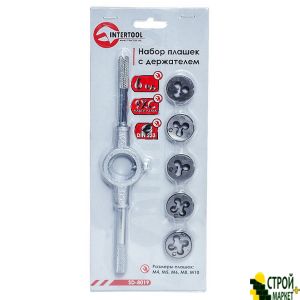 A set of dice with the holder 6 units M4, M5, M6, M8, M10 SD-8019 Intertool