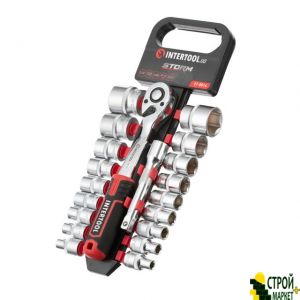 Set of heads 1/2 "8-32 mm., Extension, the handle ratchet tooth 72, 20ed., Cr-V STORM ET-8016 Intertool