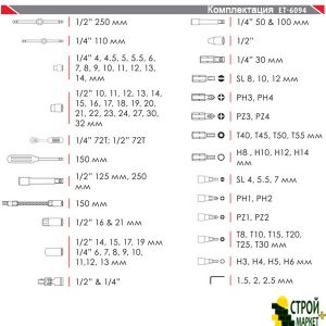 Professional tooling 1/2 and 1/4 94ed, Cr-V ET-6094 Intertool