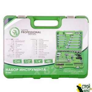 Tool set 1/2 and 1/4; 82ed, Cr-V ET-6082SP Intertool