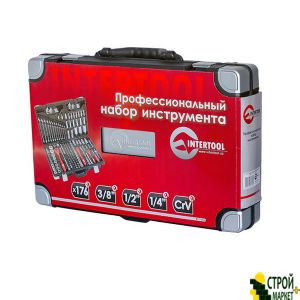 Профессиональный набор инструментов 1/4 и 3/8 и 1/2 176 ед, Cr-V ET-7176 Intertool