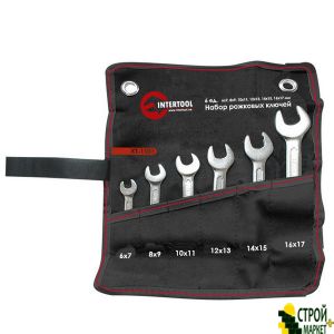 Set carob keys 6 pcs. 6-17mm Cr-V, Cr-coated satin; PROF DIN3110 XT-1101 Intertool