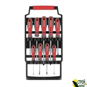 Screwdriver Set 9 units (SL3.0 * 75mm, SL5.0 * 75mm, SL6.0 * 100mm, SL6.0 * 150mm, SL8.0 * 150mm, PH0 * 75mm, PH1 * 75mm, PH2 * 100mm, PH3 * 150mm ) VT-3349 Intertool