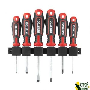 Screwdriver set 6 units (SL3.0 * 75mm, SL5.0 * 75mm, SL6.0 * 100mm, PH0 * 75mm, PH1 * 75mm, PH2 * 100mm), STORM VT-3436 Intertool