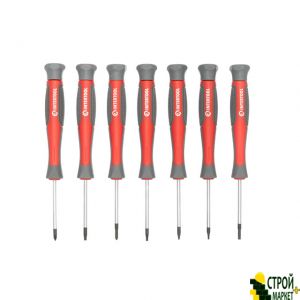 Set precision screwdriver 7ed. (SL 2.5 * 50mm, SL 3.0 * 50mm, PH00 * 50mm, PH0 * 50mm, T6 * 50mm, T7 * 50mm, T8 * 50mm) VT-3347 Intertool