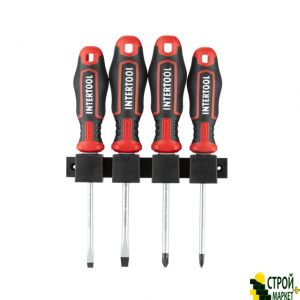 Screwdriver Set 4 units (SL5.0 * 100mm, SL6.0 * 100mm, PH1 * 100mm, PH2 * 100mm), STORM VT-3434 Intertool