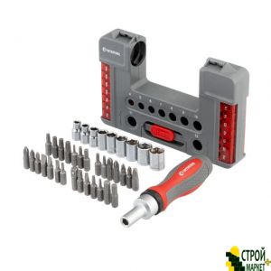 Ratchet screwdriver with set of nozzles and heads of 38 units, STORM VT-3638 Intertool