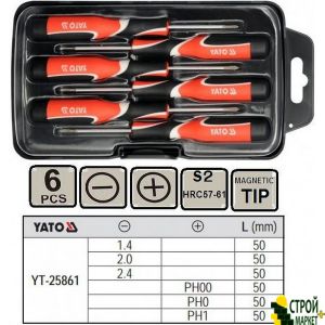 Set of 6 precision screwdrivers Yato YT-25861