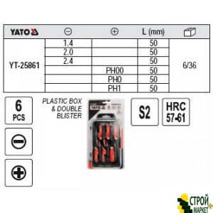 Set of 6 precision screwdrivers Yato YT-25861