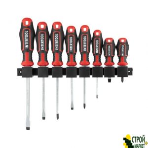 Screwdriver Set 8 units (SL5.0 * 100mm, SL6.0 * 38mm, SL6.0 * 125mm, SL8.0 * 150mm, PH0 * 75mm, PH1 * 100mm, PH2 * 38mm, PH2 * 125mm), STORM VT-3438 Intertool