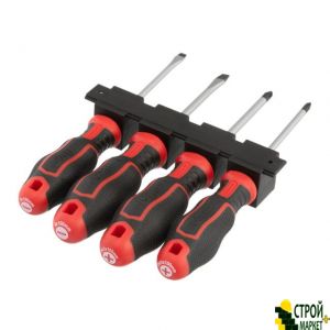 Screwdriver Set 4 units (SL5.0 * 100mm, SL6.0 * 100mm, PH1 * 100mm, PH2 * 100mm), STORM VT-3434 Intertool