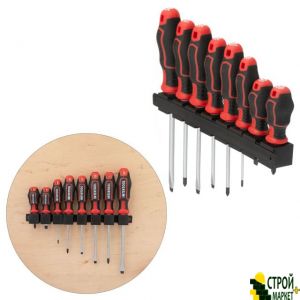 Screwdriver Set 8 units (SL5.0 * 100mm, SL6.0 * 38mm, SL6.0 * 125mm, SL8.0 * 150mm, PH0 * 75mm, PH1 * 100mm, PH2 * 38mm, PH2 * 125mm), STORM VT-3438 Intertool