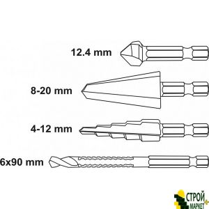 Universal set of drill bits with hexagonal shank Metal YT-44705 Yato