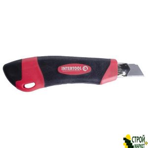 Break-off blade knife with a 18mm metal rail, slip-resistant body, crusher HT-0506 Intertool