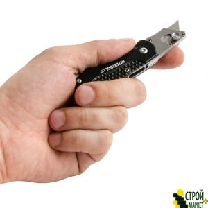 Knife Construction collapsible mini trapezoidal blade 9mm, SK5, aluminum handle HT-0532 Intertool