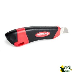 Break-off blade knife with a 18mm metal rail, slip-resistant body, crusher HT-0506 Intertool