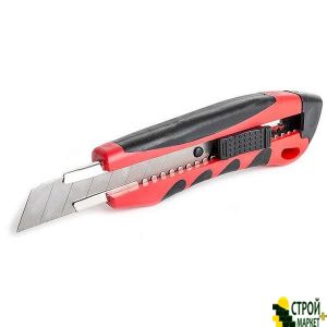 Break-off blade knife with a 18mm metal rail, slip-resistant body, crusher HT-0506 Intertool