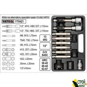 a set of keys for the alternator 13 pcs. YT-0421 Yato