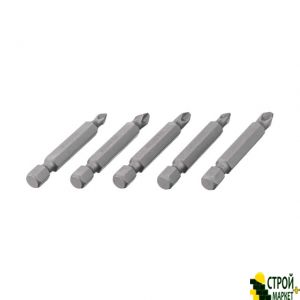 Набор отверточных насадок PH1, PH2, PZ1, PZ2 1/4"*50мм, ACR, S2, уп. 5шт., STORM VT-0205 Intertool